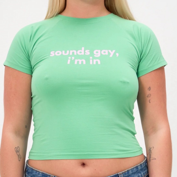 Ruby Loot t shirt in size small SOUNDS GAY, I'M IN - Picture 2 of 9